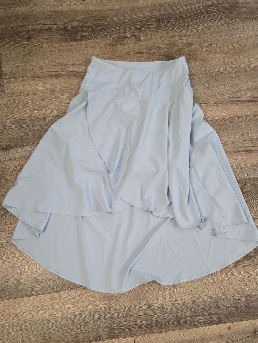 Light Blue High Low Athetic Skirt With Shorts Under